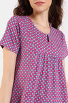 Zivame Desi Drama Knit Cotton Full Length Nightdress - Begonia Pink — thumbnail 5